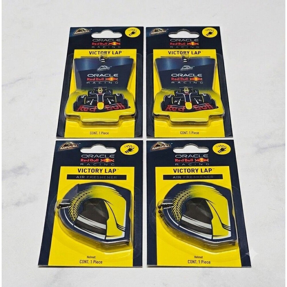 4 Armor All Red Bull Racing Air Freshener Victory Lap F1 Formula 1 Helmet & Car